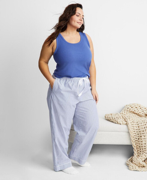 Women's Printed Poplin Pajama Pants XS-3X, Created for Macy's