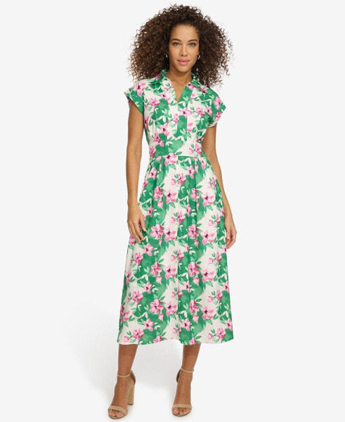 Women's Floral-Print Midi Dress