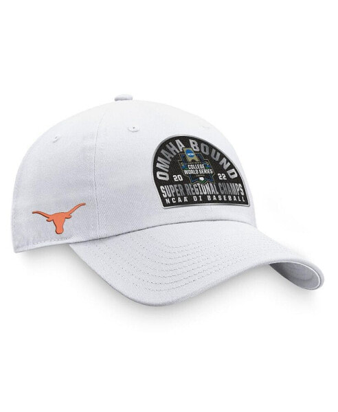 Men's White Texas Longhorns 2022 NCAA Men's Baseball Super Regional Champions Locker Room Adjustable Hat