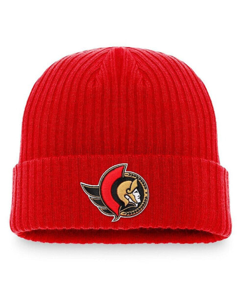 Men's Red Ottawa Senators Core Primary Logo Cuffed Knit Hat