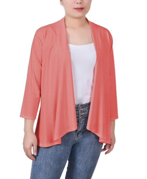 Women's Solid 3/4 Sleeve Cardigan