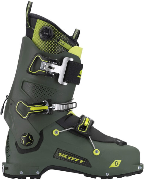 Scott Freeguide Carbon Military Ski Boot Green / Yellow 25.5