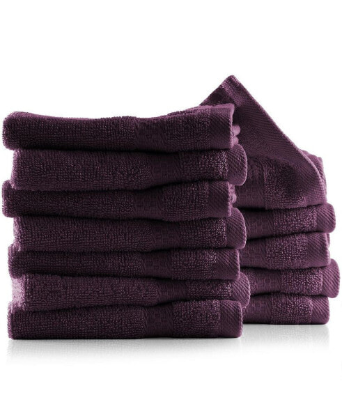 Bath Towel Collection, 100% Cotton Luxury Set of 12 Multipurpose Wash Cloths