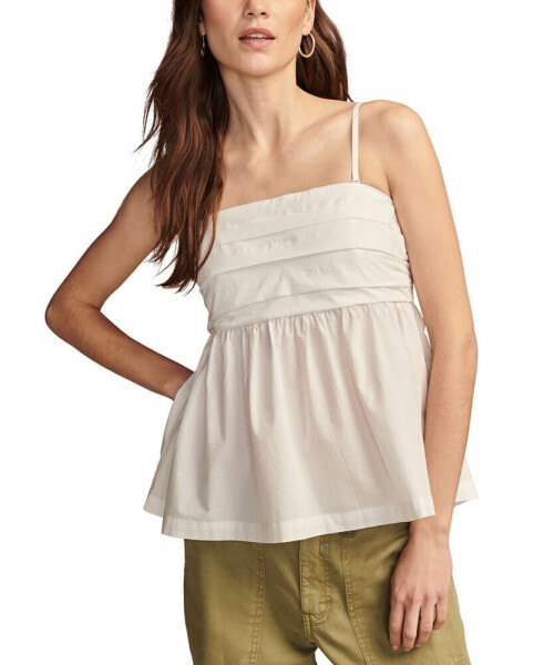 Women's Cotton Ruched Poplin Tube Top