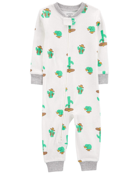 Toddler 1-Piece Cactus 100% Snug Fit Cotton Footless Pajamas 3T