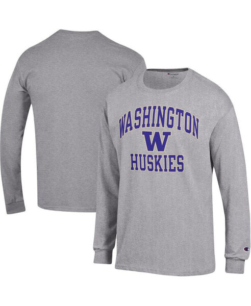 Men's Heather Gray Washington Huskies High Motor Long Sleeve T-shirt