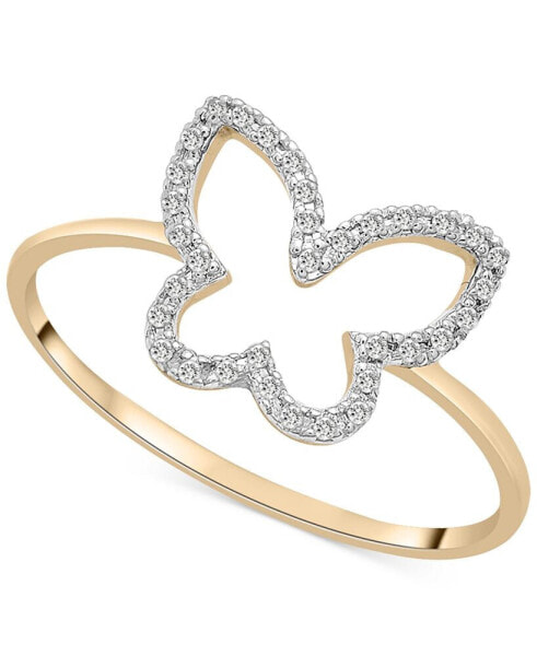 Diamond Butterfly Openwork Ring (1/20 ct. t.w.) in 10k Gold, Created for Macy's