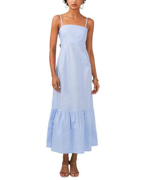 Women's Bow Back Sleeveless Cotton Maxi Dress
