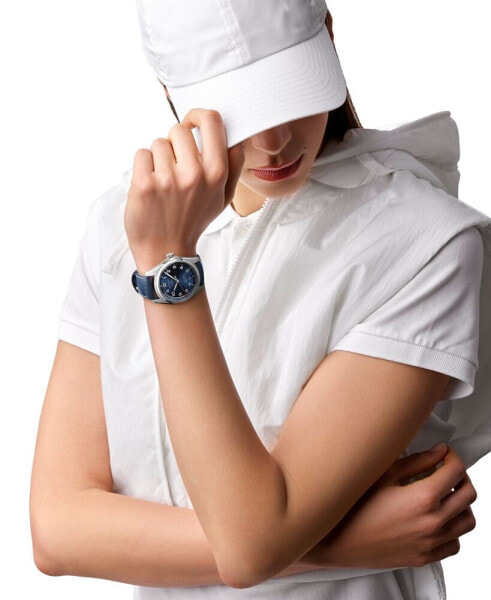 Women's Swiss Automatic Chronometer Spirit Blue Leather Strap Watch 37mm