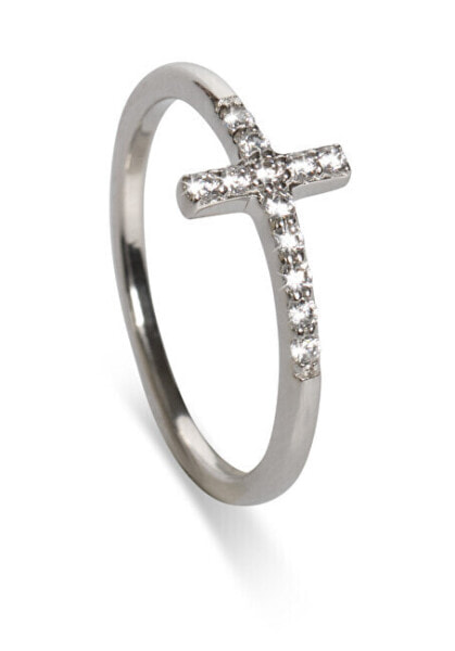 Decent Silver Sanctuary Cross Ring 63342