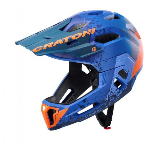 Шлем велосипедный для спуска Cratoni C-Maniac 2.0 MX Blue/Orange Matt