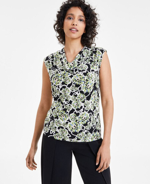 Women's Printed Cowl-Neck Tank Top