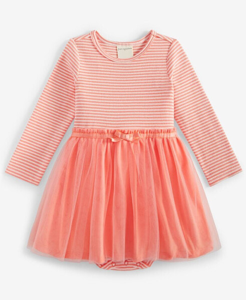 Baby Girls Striped Tulle-Skirt Bodysuit Dress, Created for Macy's