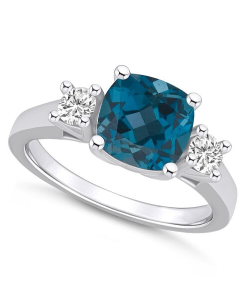 London Blue Topaz (2-3/4 ct. t.w.) and Diamond (1/3 ct. t.w.) Ring in 14K White Gold