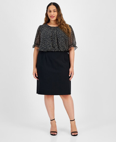 Plus Size Printed Blouson Dress