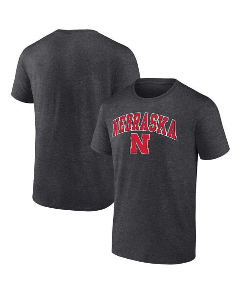 Men's Heather Charcoal Nebraska Huskers Campus T-shirt