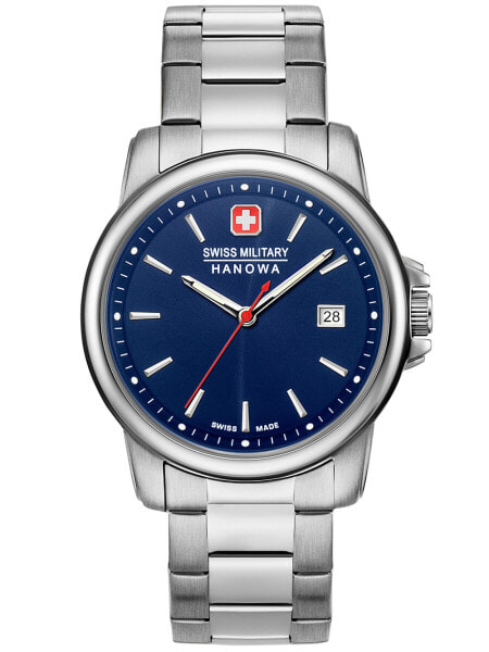 Мужские наручные часы с серебряным браслетом Swiss Military Hanowa 06-5230.7.04.003 Swiss Recruit II Mens 39mm 5ATM