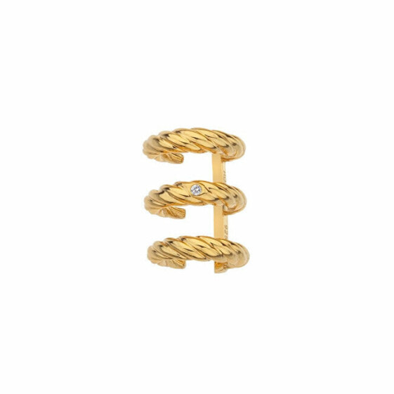 Triple gold-plated single earrings with Jac Jossa Soul DE665 diamond