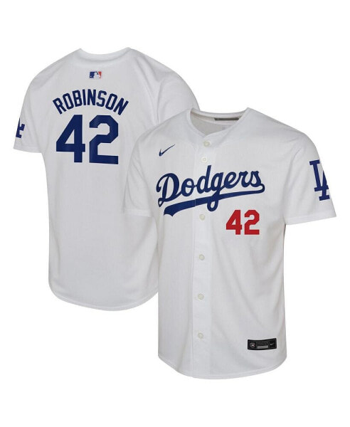 Big Boy's and Girl's Jackie Robinson White Los Angeles Dodgers Throwback Cooperstown Collection Limited Jersey