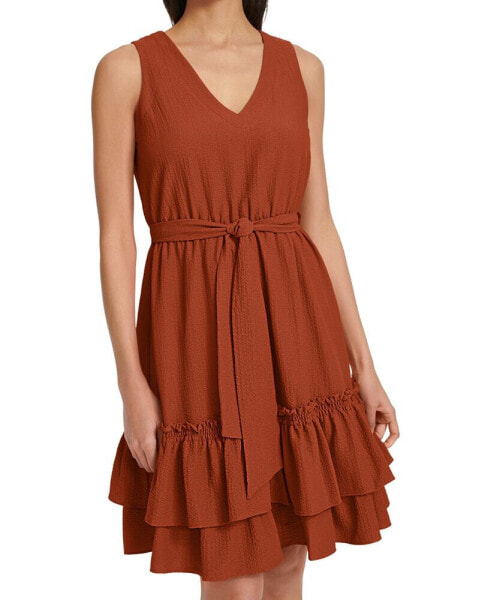 Women's V-Neck Sleeveless A-Line Dress