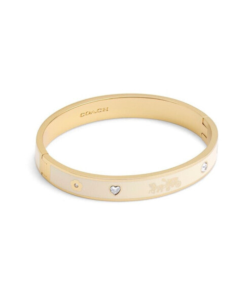 Faux Stone Signature Horse Carriage Bangle Bracelet