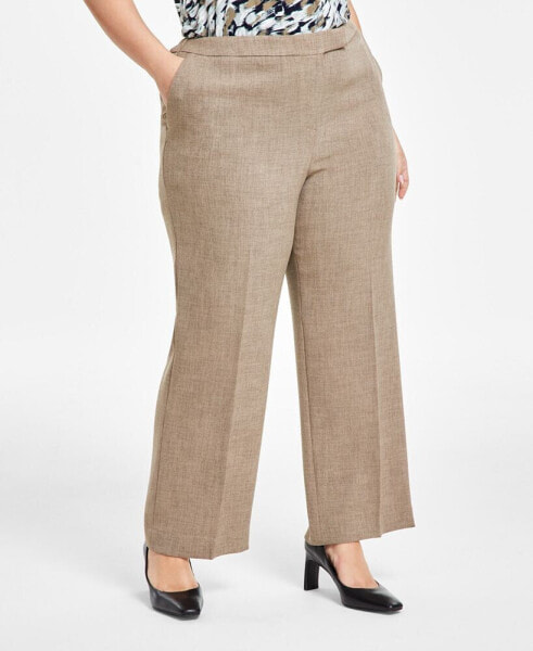 Plus Size Extended-Tab Straight-Leg Pants