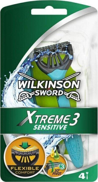 Wilkinson Sword MASZYNKI JEDNOCZĘŚCIOWE XTREME3 SENSITIVE /3+1 szt.
