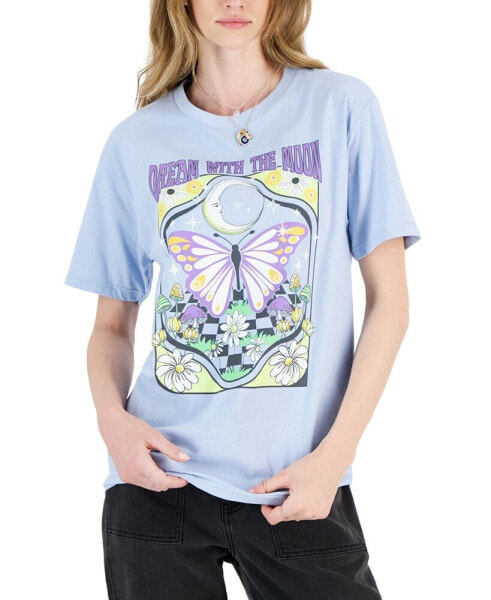 Juniors' Dream Butterfly Cotton Graphic T-Shirt