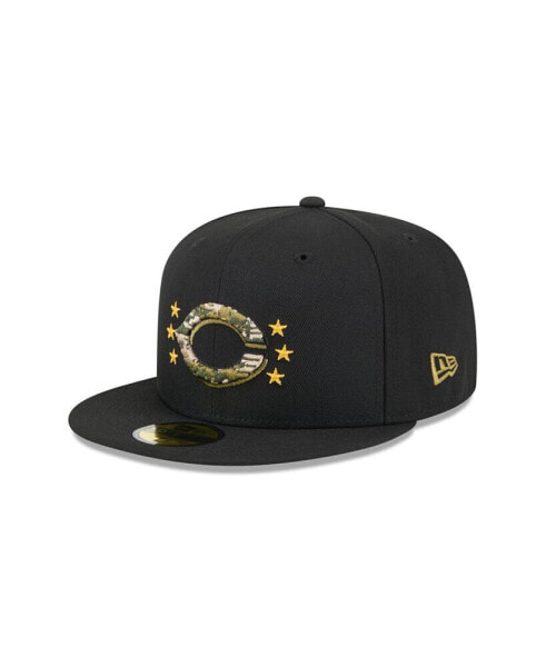 Головной убор New Era мужской черный Cincinnati Reds 2024 Armed Forces Day On-Field 59FIFTY fitting Hat