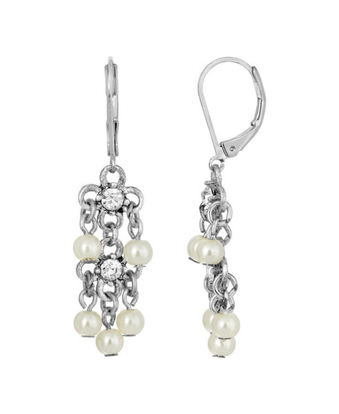 Серьги 2028 Crystal and Pearl Linear