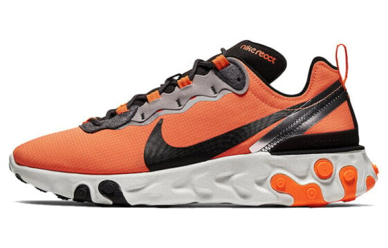 Кроссовки Nike React Element 55 SE оранжево-черные в унисекс-дизайне, CQ4600-800