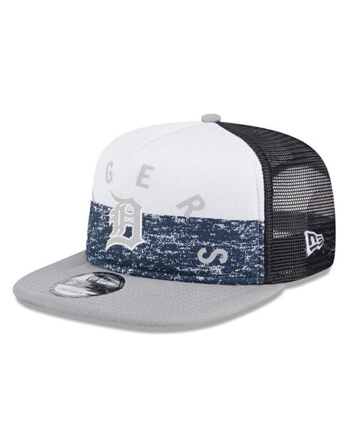 Men's White/Gray Detroit Tigers Team Foam Front A-Frame Trucker 9FIFTY Snapback Hat