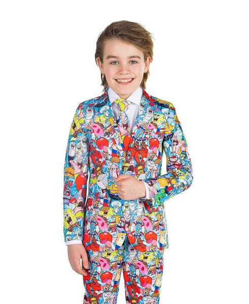 Toddler and Little Boys SpongeBob Frenzy Slim Fit Suit Set