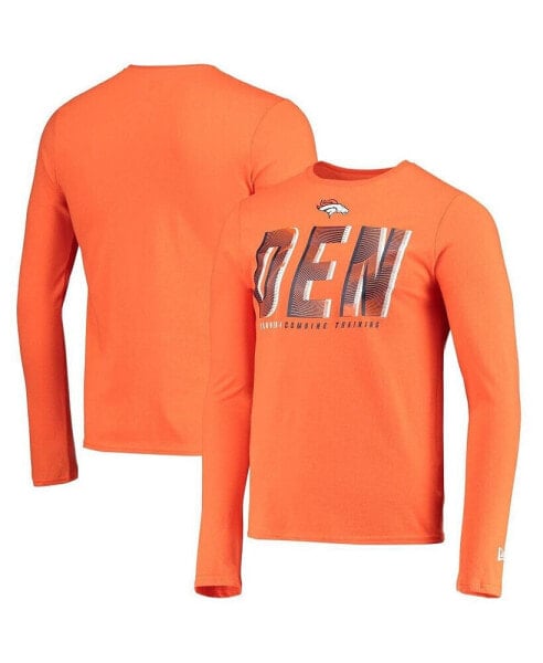 Men's Orange Denver Broncos Combine Authentic Static Abbreviation Long Sleeve T-shirt