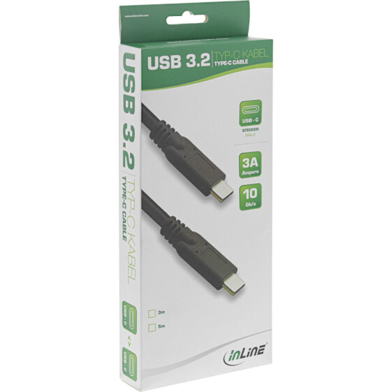 InLine USB 3.2 Gen.2x1 Cable - USB-C male/male - black - 3m