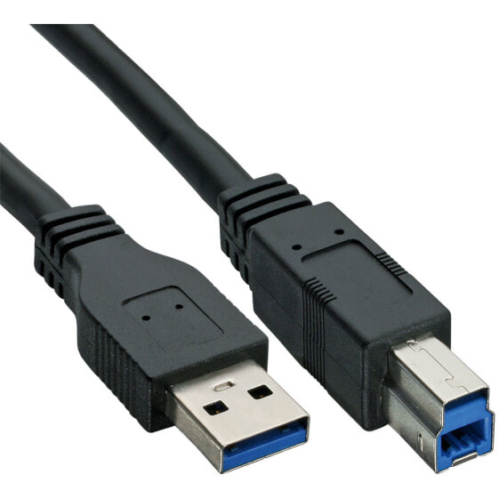 InLine USB 3.2 Gen.1 Cable Type A male / Type B male - black - 0.3m