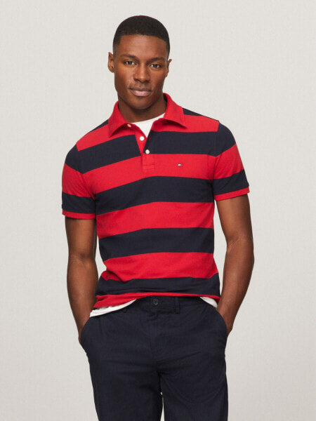 Slim Fit Rugby Stripe Polo