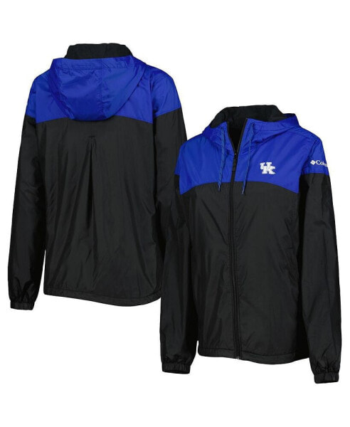 Ветровка с капюшоном Columbia женская Flash Forward Full-Zip Hoodie Windbreaker Черная, Сине-королевская, Kentucky Wildcats