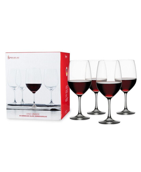 Vino Grande Bordeaux Wine Glasses, Set of 4, 21.9 Oz
