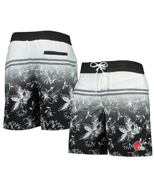 Men's Black Cleveland Browns Island Volley Swim Shorts