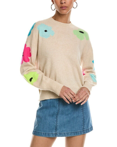 Brodie Cashmere Funky Floral Cashmere Sweater Women's