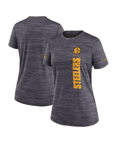 Women's Charcoal Pittsburgh Steelers Velocity Performance T-Shirt