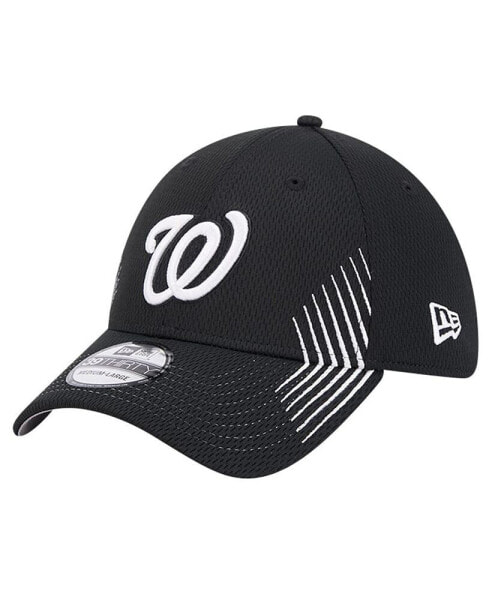 Men's Black Washington Nationals Active Dash Mark 39THIRTY Flex Hat