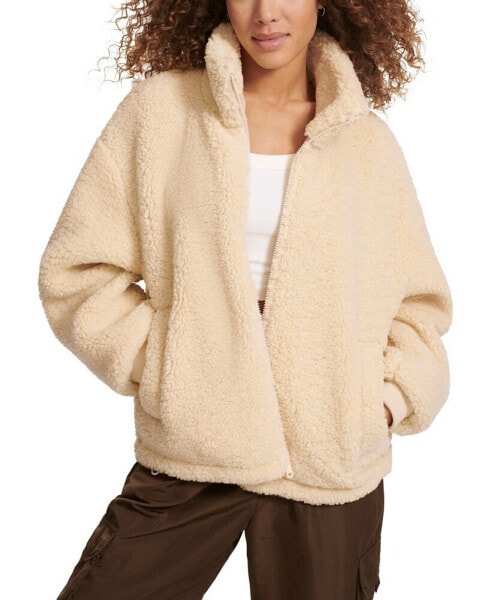 Women's Sherpa Stand Collar Zip Up Jacket