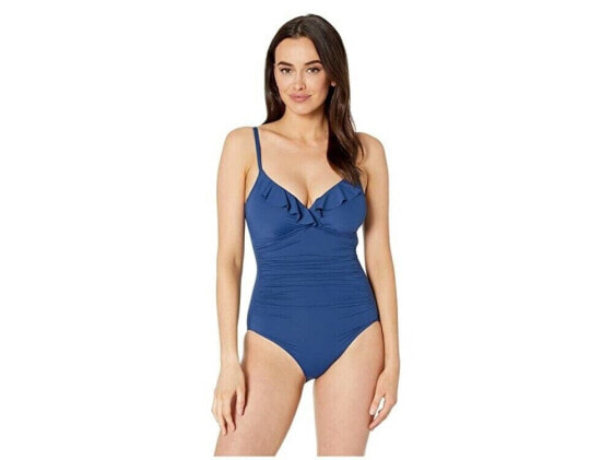 LAUREN Ralph Lauren Women's 180560 Beach Club Solids One-Piece Swimsuit Size 10