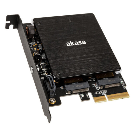 Akasa M.2 PCI-E SATA RGB LED Adapter Karte