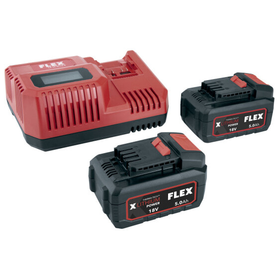 Flex Akku Starter-Set P-Set 55 R, 2x 5,0 Ah/ 18 V + Schnellladegerät