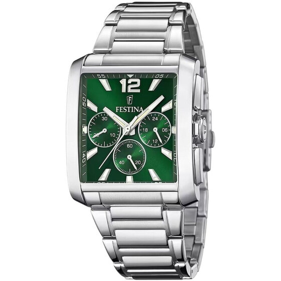 Часы мужские наручные Festina F20635/3 Зелено-серебристые