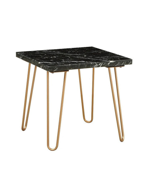 Стул простой Simplie Fun End Table в черном мраморе и золоте 84507