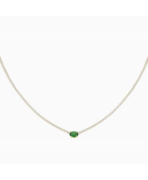 Priscilla Emerald Pendant Tennis Necklace